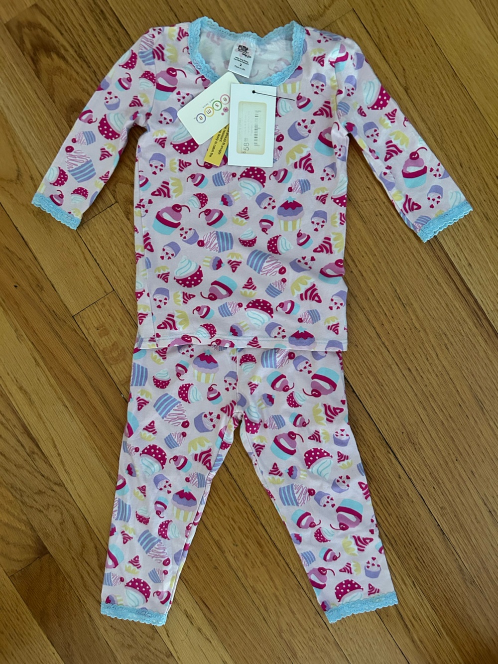 NWT Esme Children's Pink Cupcake Print Pajama Set